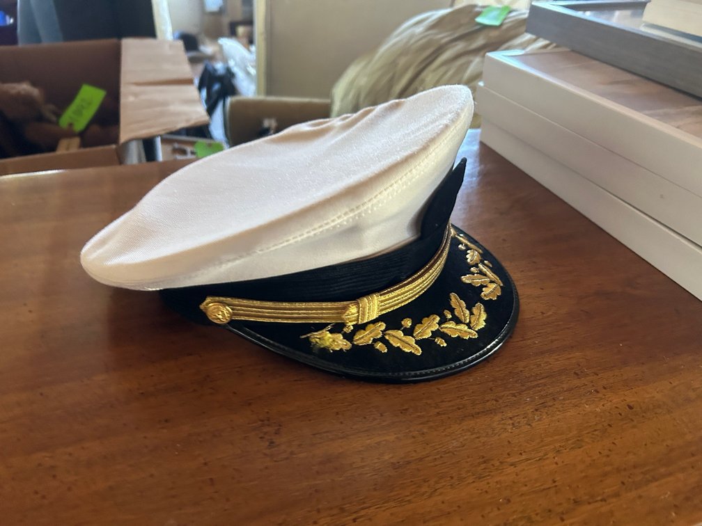 White Dress Peaked Cap US Navy