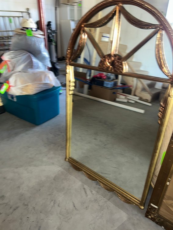 Fan Top Mirror-With gold Trim