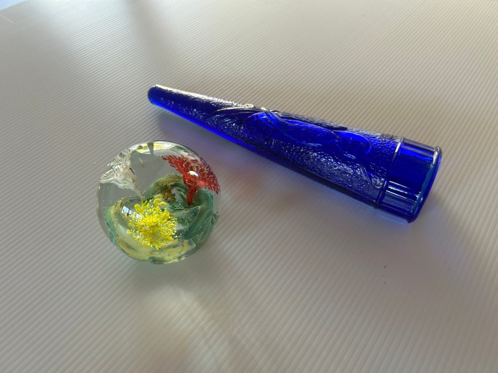 Cobalt Glass Blue Cone Wall Packer, Paper Weight