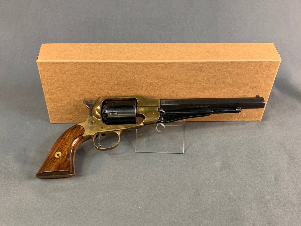 [512]  Italian Brass Frame Remington-Style Cap and Ball Revolver, .44 cal   | SN:3694