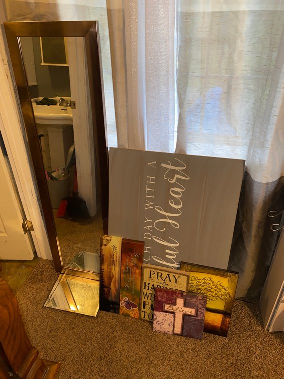 Mirror and Religious Themed Wall Hanging
