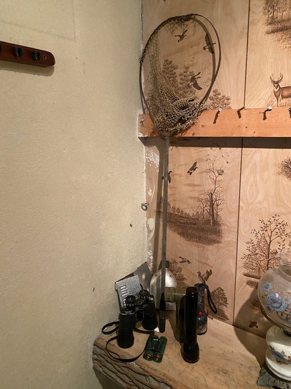 Vintage Fishing Canteen, Binoculars and Flashlights