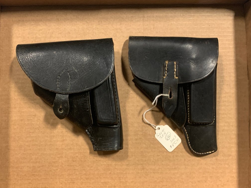 [3288]  Two Black Leather Flap Holsters