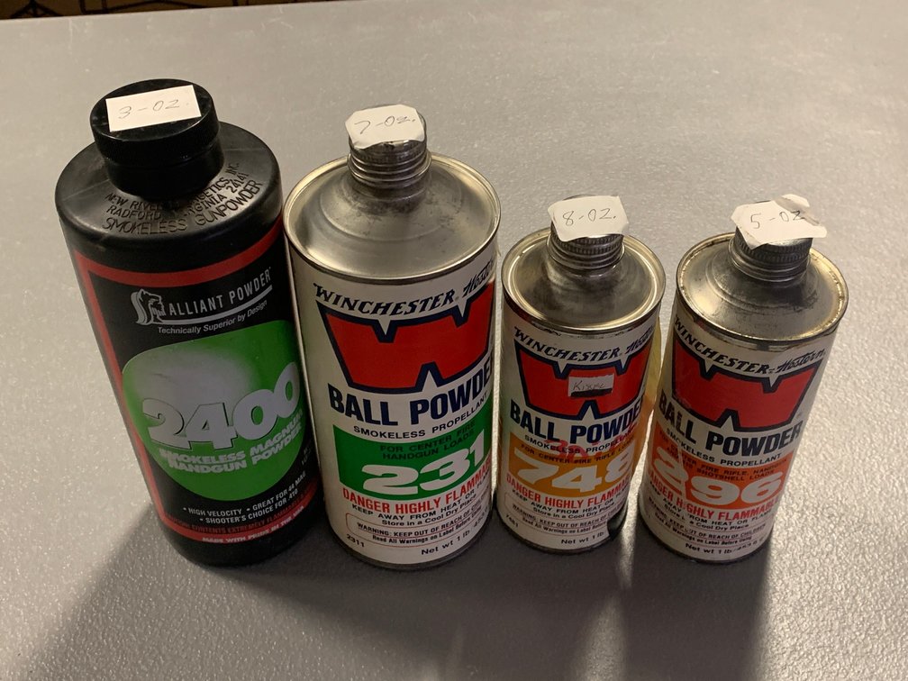 [2361]  Four Smokeless Powder Containers