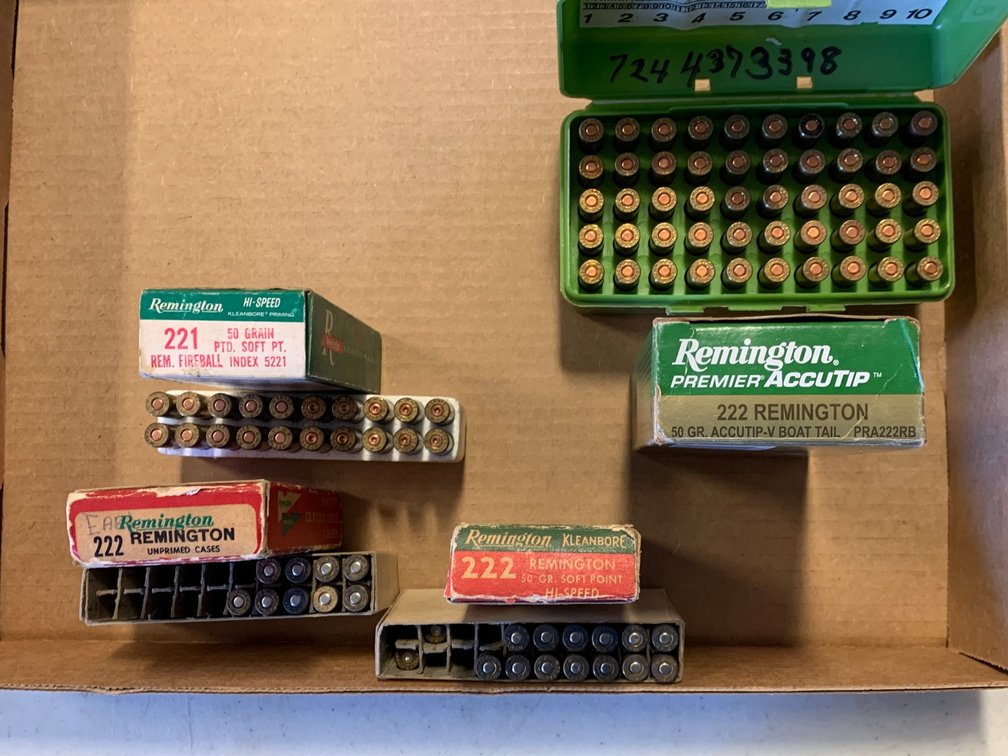 [2114]  Ammo Lot: .221 Rem Fireball, .222, .222 Rem Mag