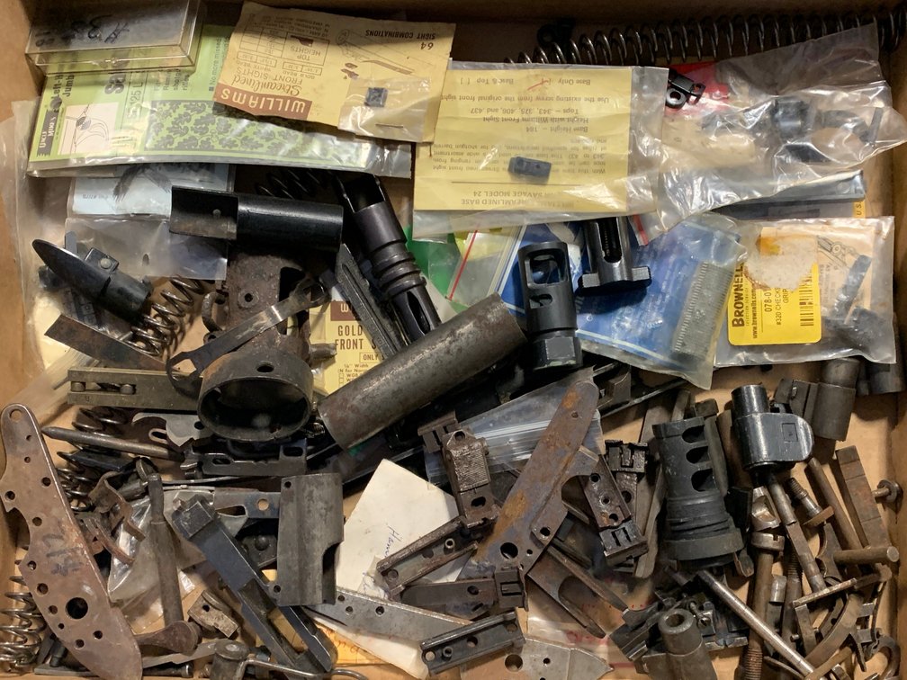 [3314]  Gun Parts - springs, tangs, trigger guards, side plates, muzzlebrakes, etc