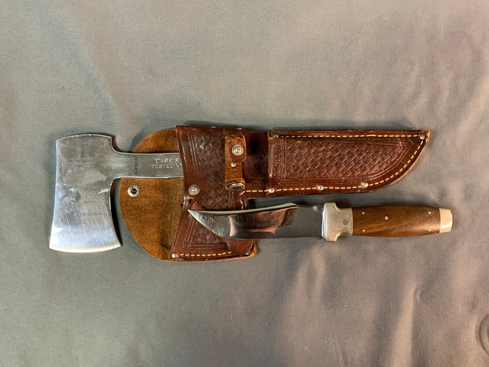 [3054]  Case Knife & Hatchet - Switch Blade w/Sheath