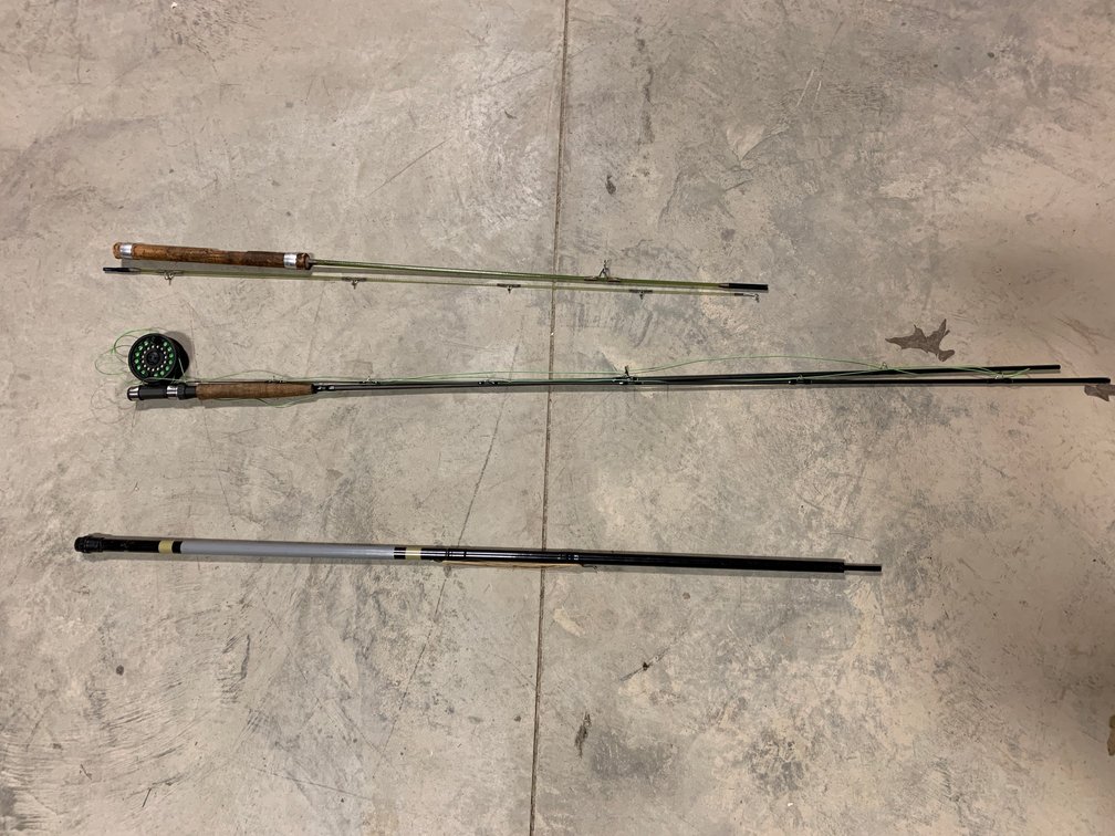 [3435]  Three Fly Rods, One Reel