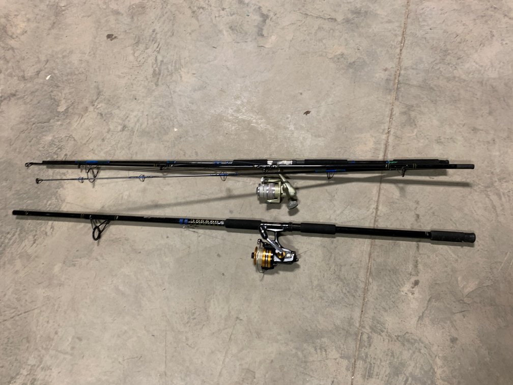 [3442]  Two Surf Rods with Reels