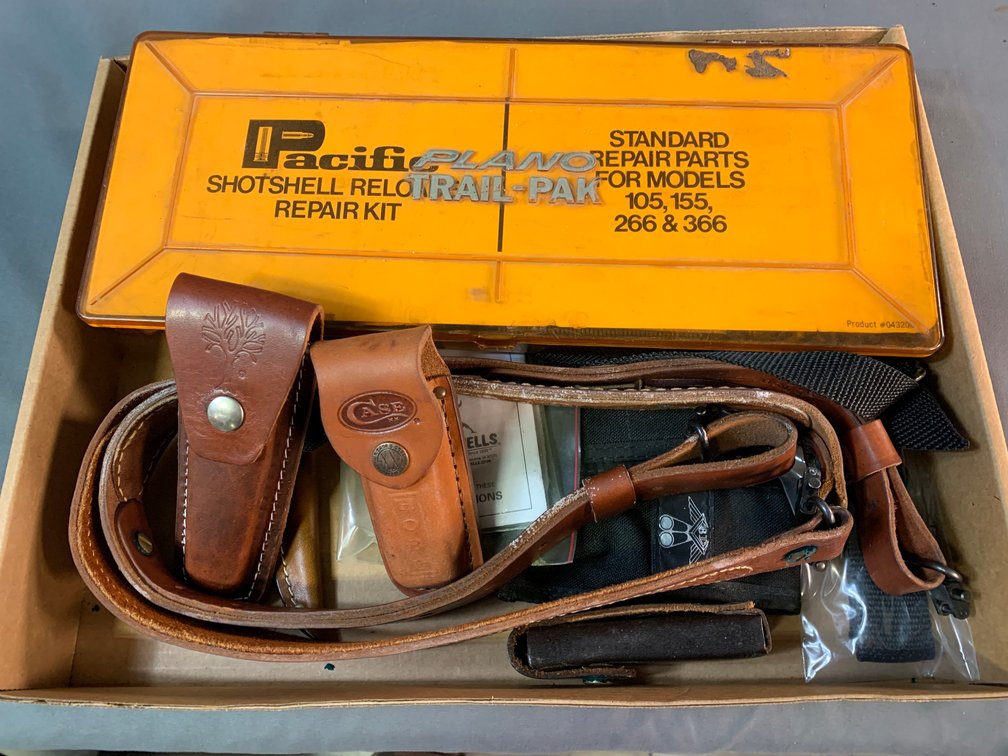 [3307]  Empty Sheaths, Shot Shell Reloader Repair Kit, Slings, Etc