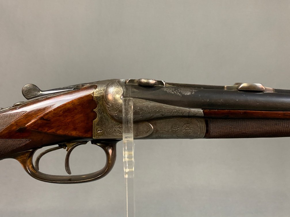 [294]  Miller & Val Greiss Engraved Anson & Deeley Clamshell Double Rifle, 9.3x74R   | SN:4953