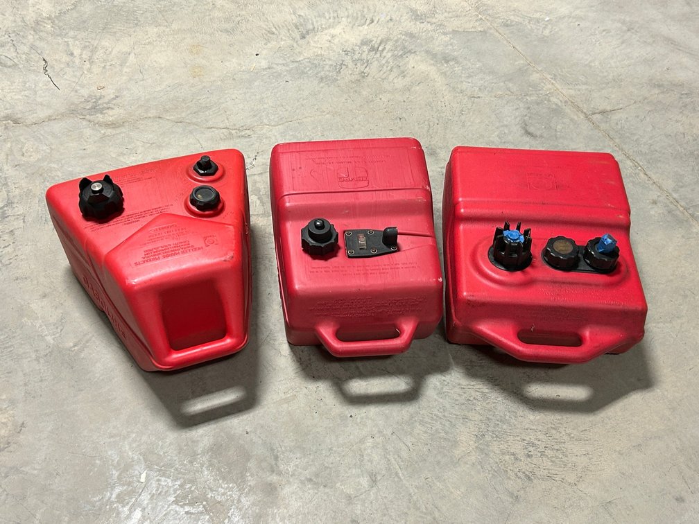 [3458]  Three Plastic Marine Gas Cans