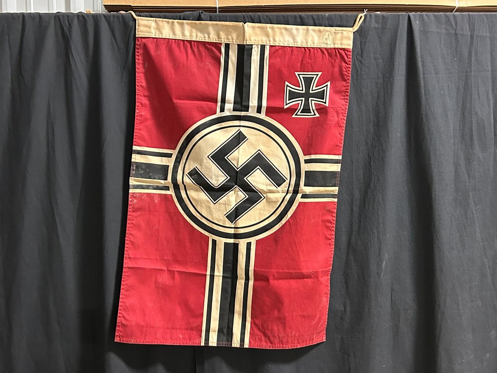 [3413]  WWII German Kriegsmarine Naval War Flag - 1938-1945