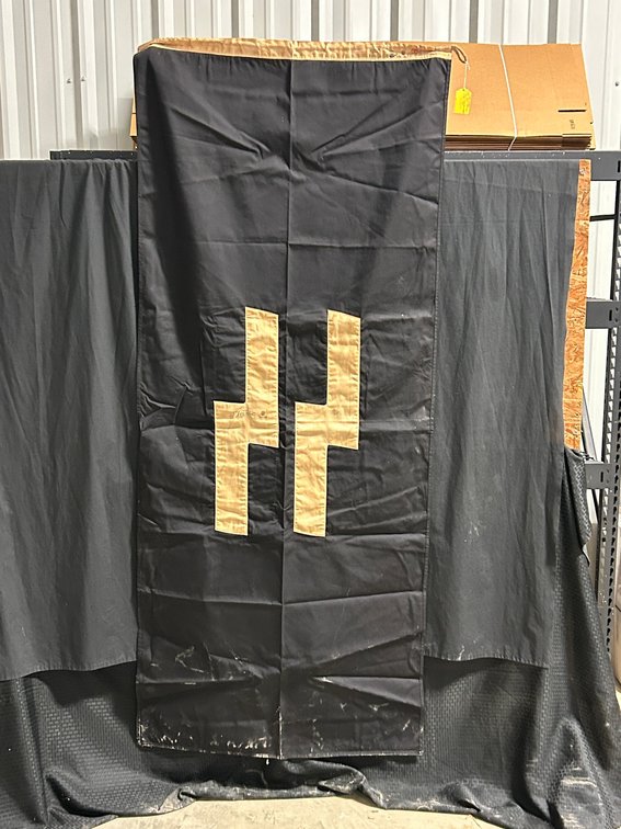 [3410]  WWII German SS Banner Flag w/Acceptance Stamps 1939