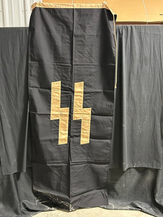 [3411]  WWII German SS Banner Flag w/Acceptance Stamps 1939