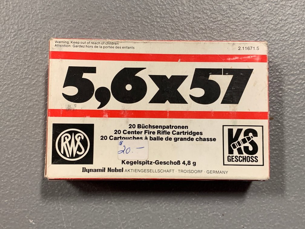 [2174]  Ammo Lot: 5,6x57