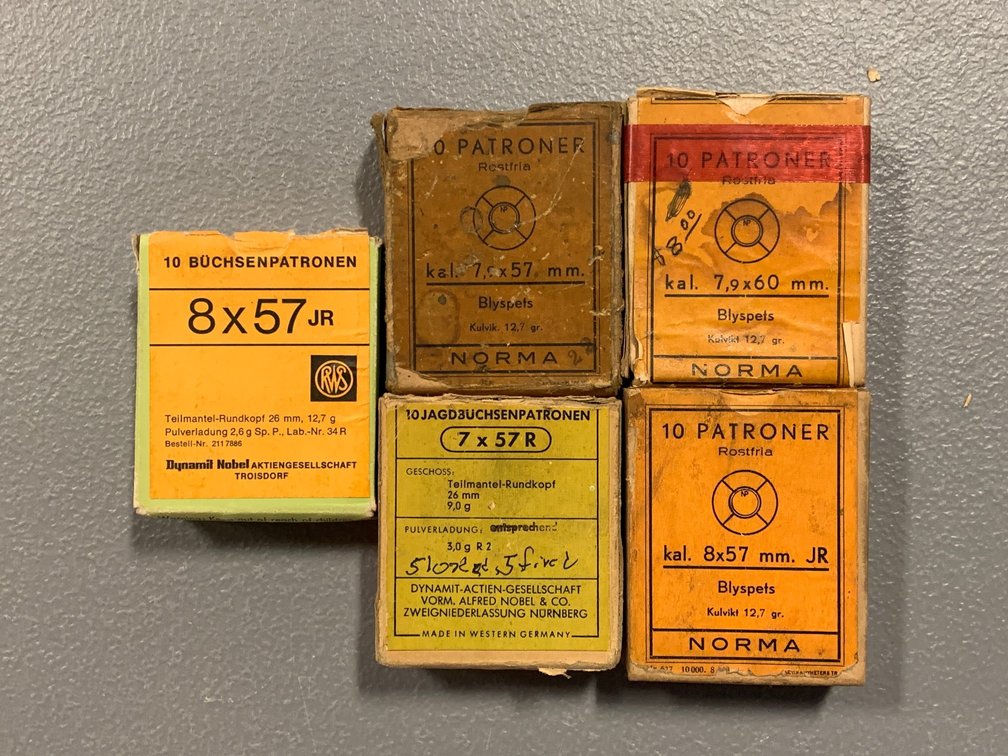 [2214]  Ammo Lot: 8x57JR, 7x57R, and 7,9x60