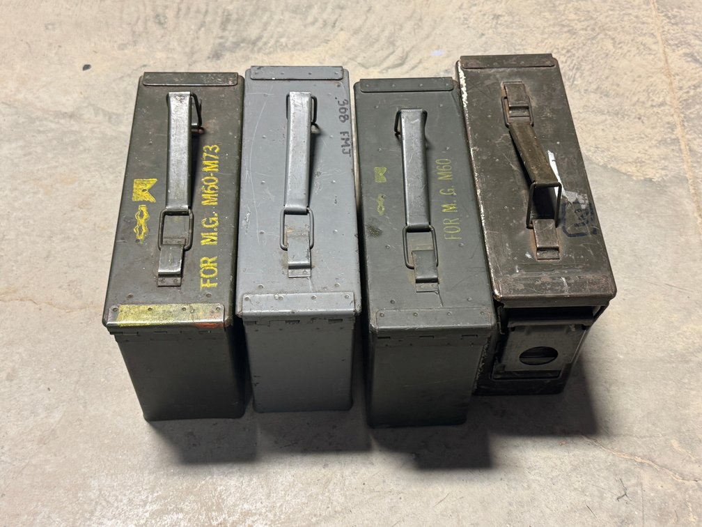 [2425]  Four Small Metal Ammo Cans