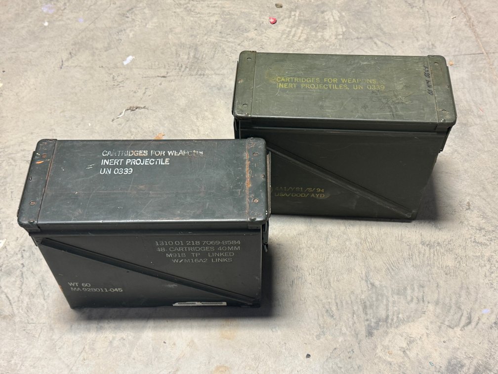 [2441]  Two Large Metal Ammo Cans