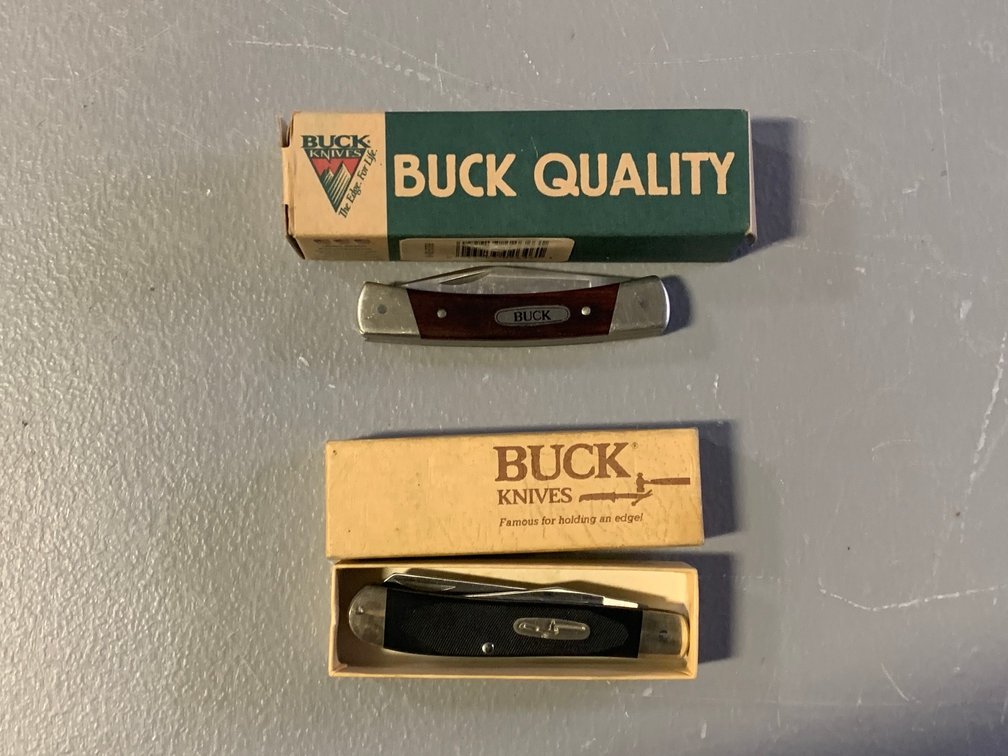 [3011]  Two Buck Folding Knives w/Boxes