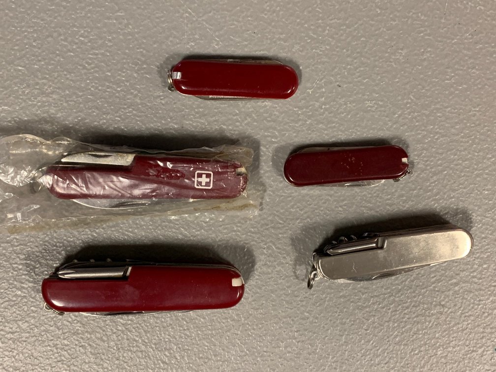 [3125]  Five Swiss-Army-Type Multi-Blade Knives