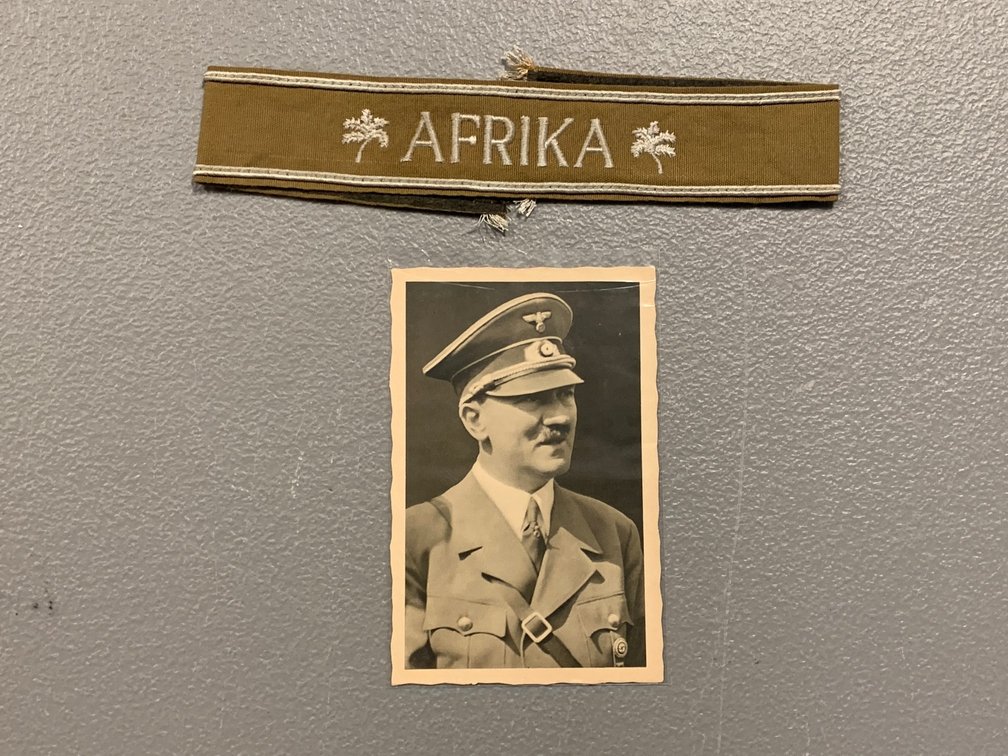 [3409]  WWII German Fuhrer Postcard with Postage & "Afrika" Band