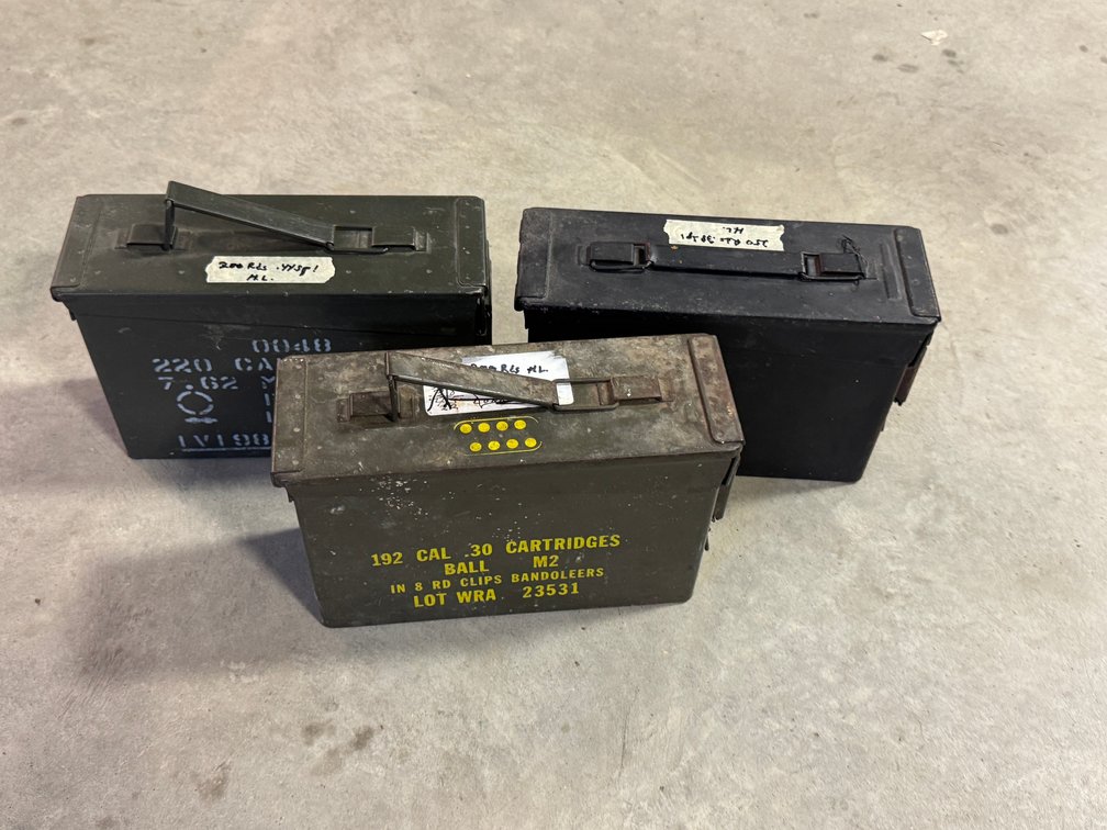 [2436]  Three Small Metal Ammo Cans