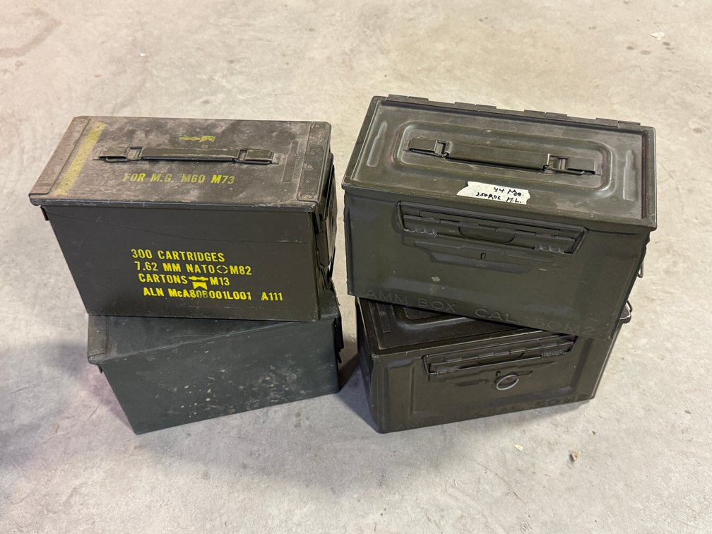 [2424]  Four Metal Ammo Cans