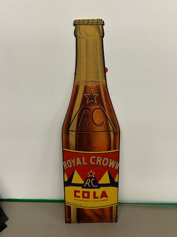 Vintage Cardboard Royal Cola Advertising Sign