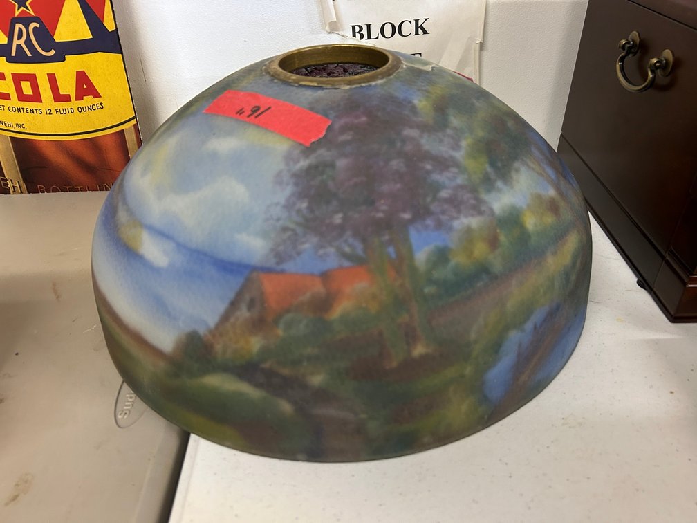 Reversed Painting, Lamp Shade with Damage