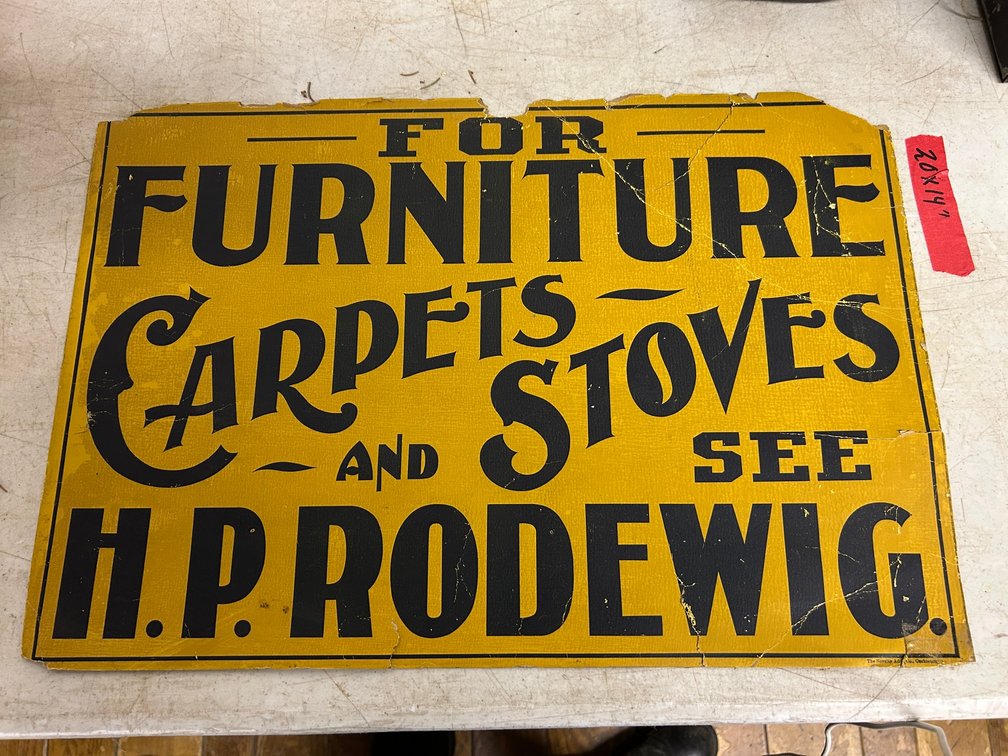 Cardboard Furniture Carpet and Stove Advertising Sign