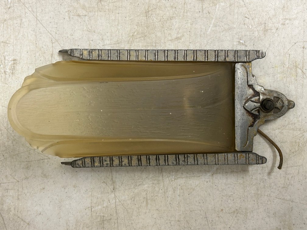 vintage Art deco Wall Sconce with Frosted amber shade