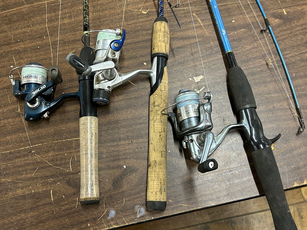 3-Fishing Rods with attached Reels