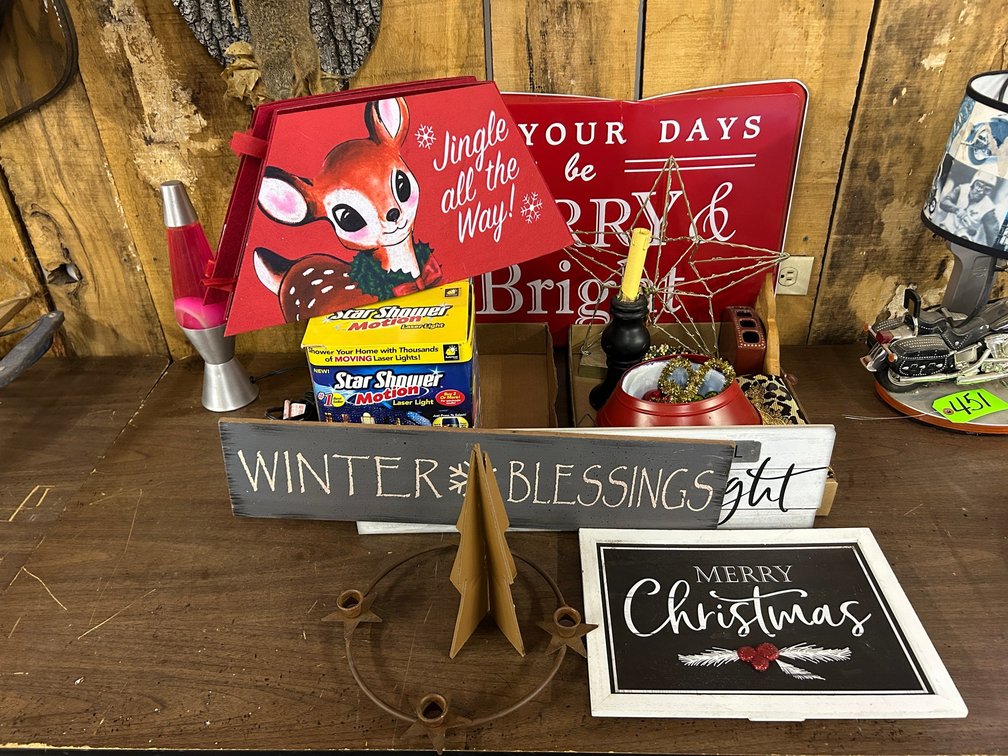 Merry Christmas Item, Candelabra Type things, Signs, Lighted Star, Laser lights