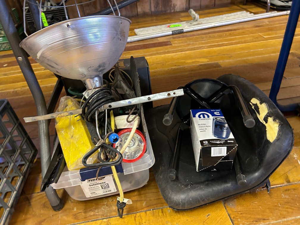 Equipment Seat, Stool, Wires, hardware items