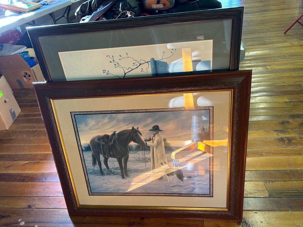 Framed Print of Man with horse and Dog, Framed Print by Pauline Eble Campelli