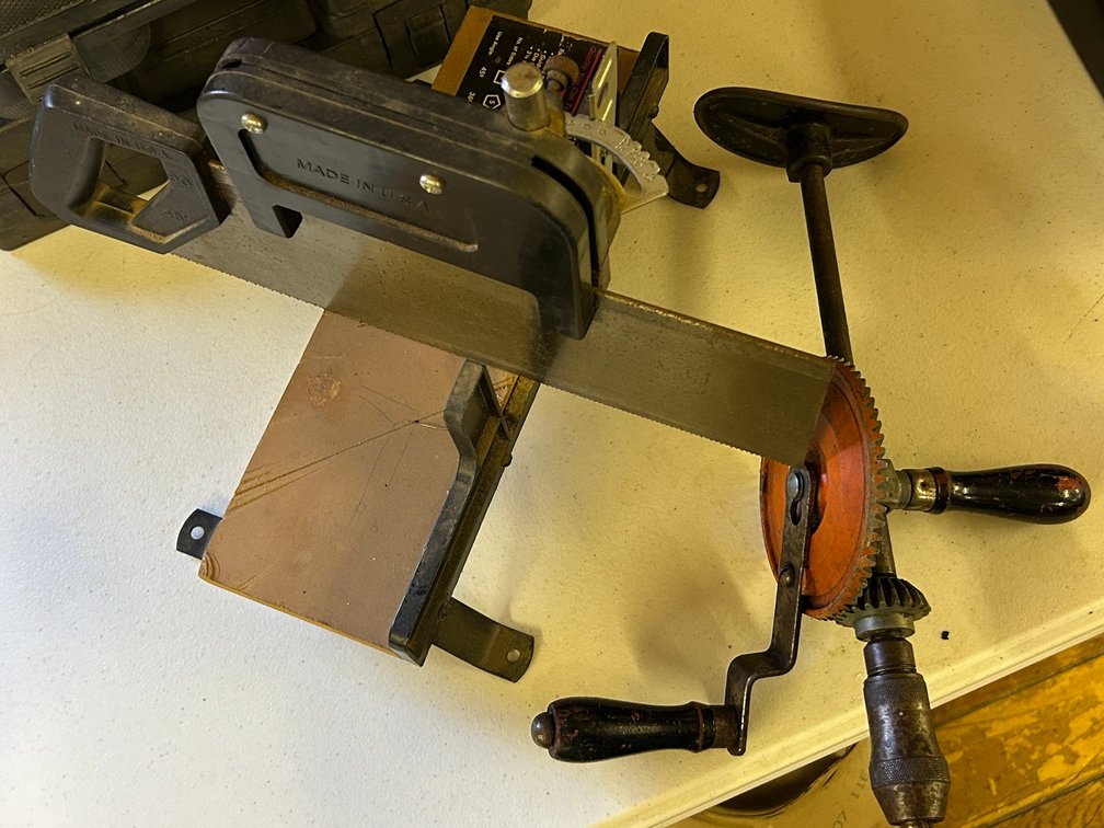 Sears Miter Box Saw, hand Brace Drill Saw, Hand Crank Drill