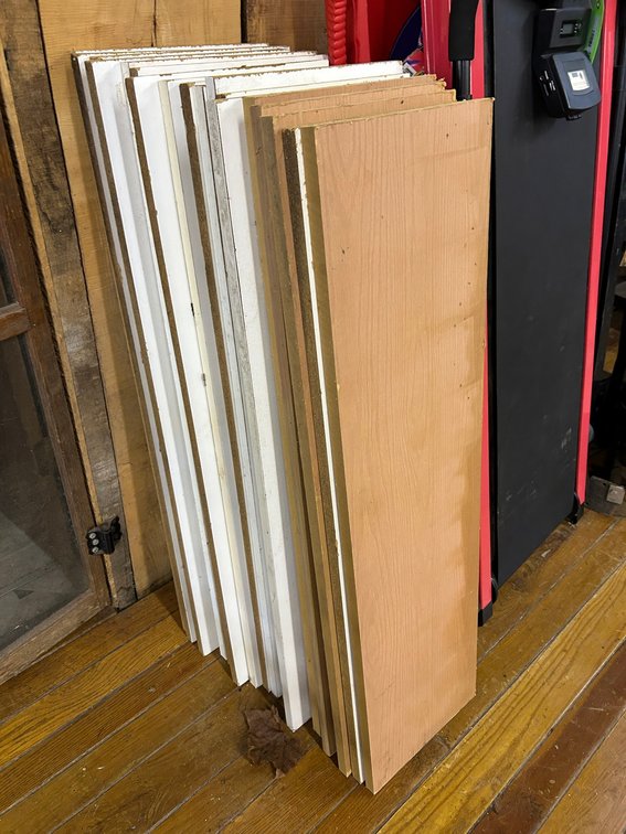 Bunch of Particle Board Shelving