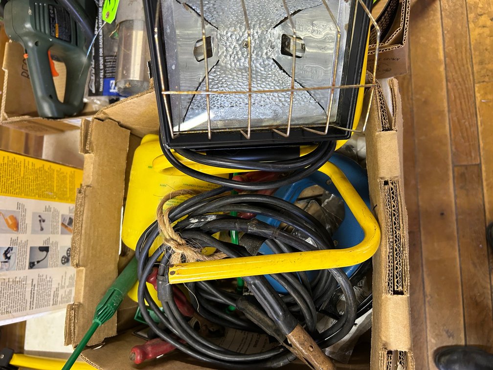 Work light and jumper cables