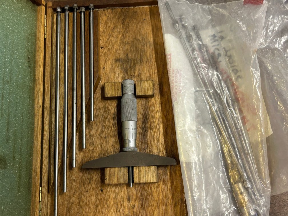 German Made Depth Micrometer 1-9, Starret inside micrometer Set
