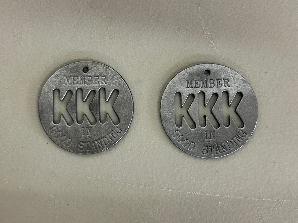 Circular Metal Identification Token or Membership for KKK