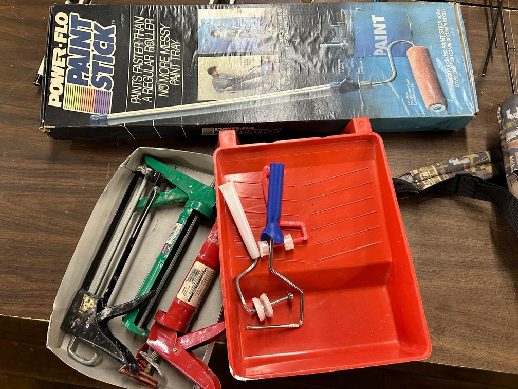 Pans, Power pro Paint Stick, Caulking Guns