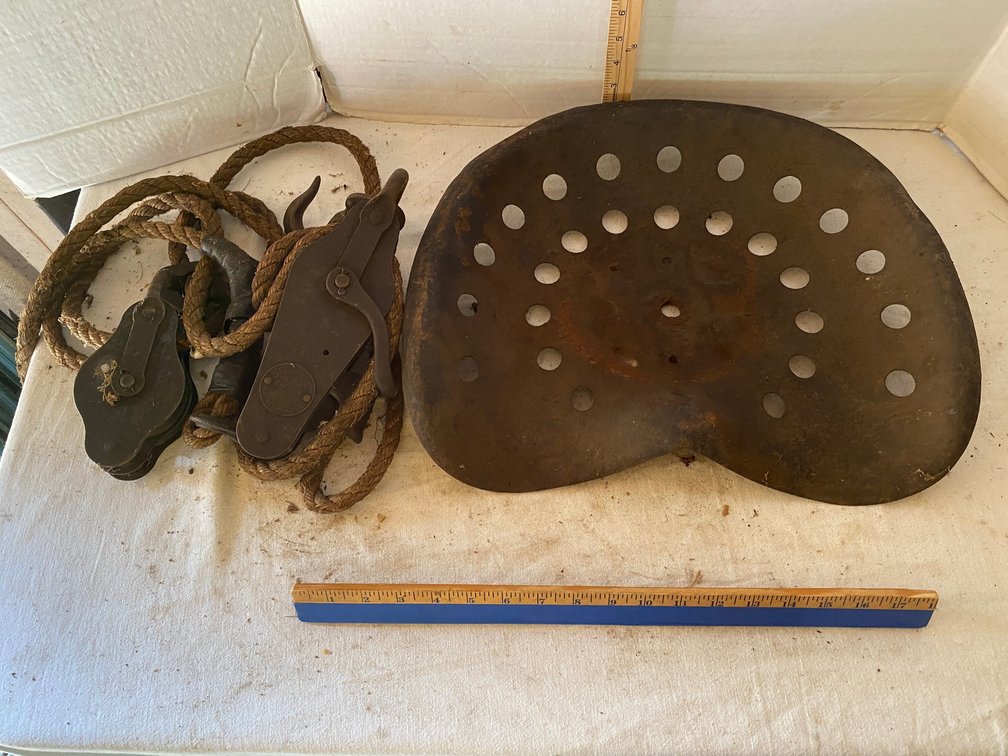 Metal Tractor Seat, Star Hoist Rope Pulley System