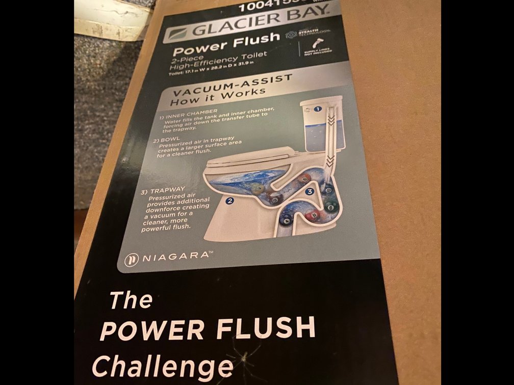 Glacier Bay Power Flush 2 Piece High efficiency Toilet