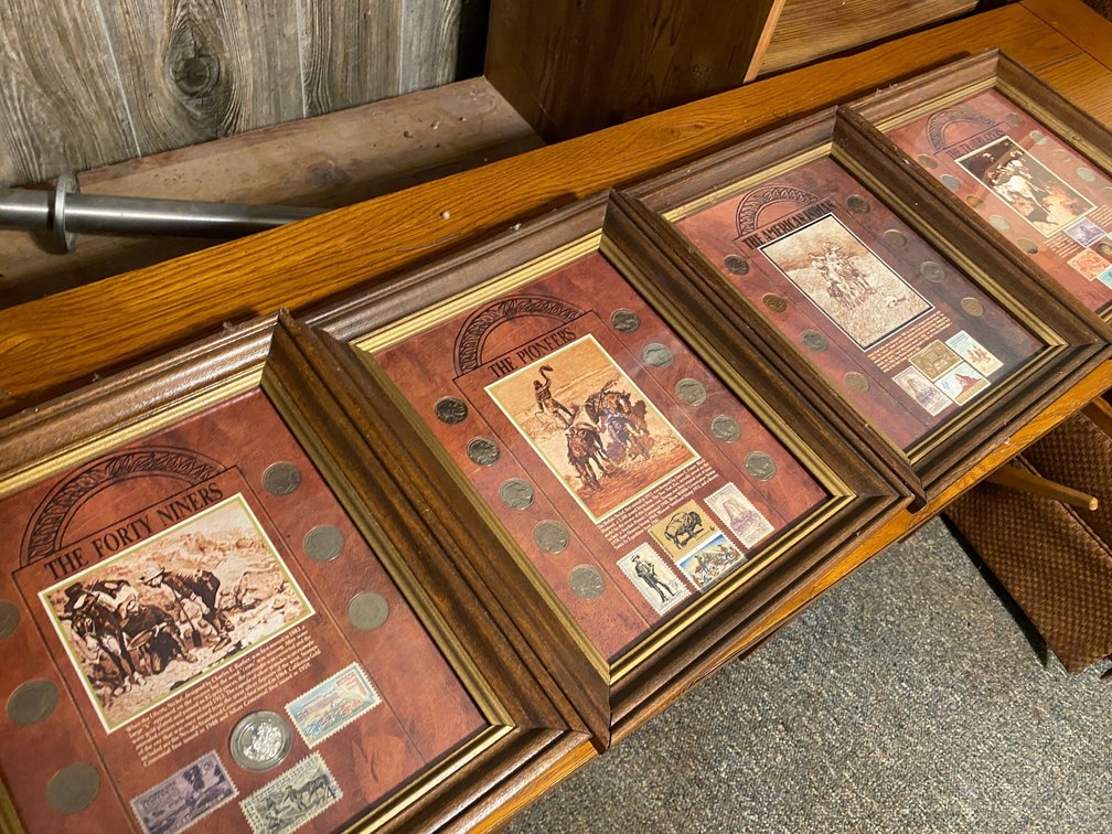 4-Framed Collectors Prints of Coins and Stamps