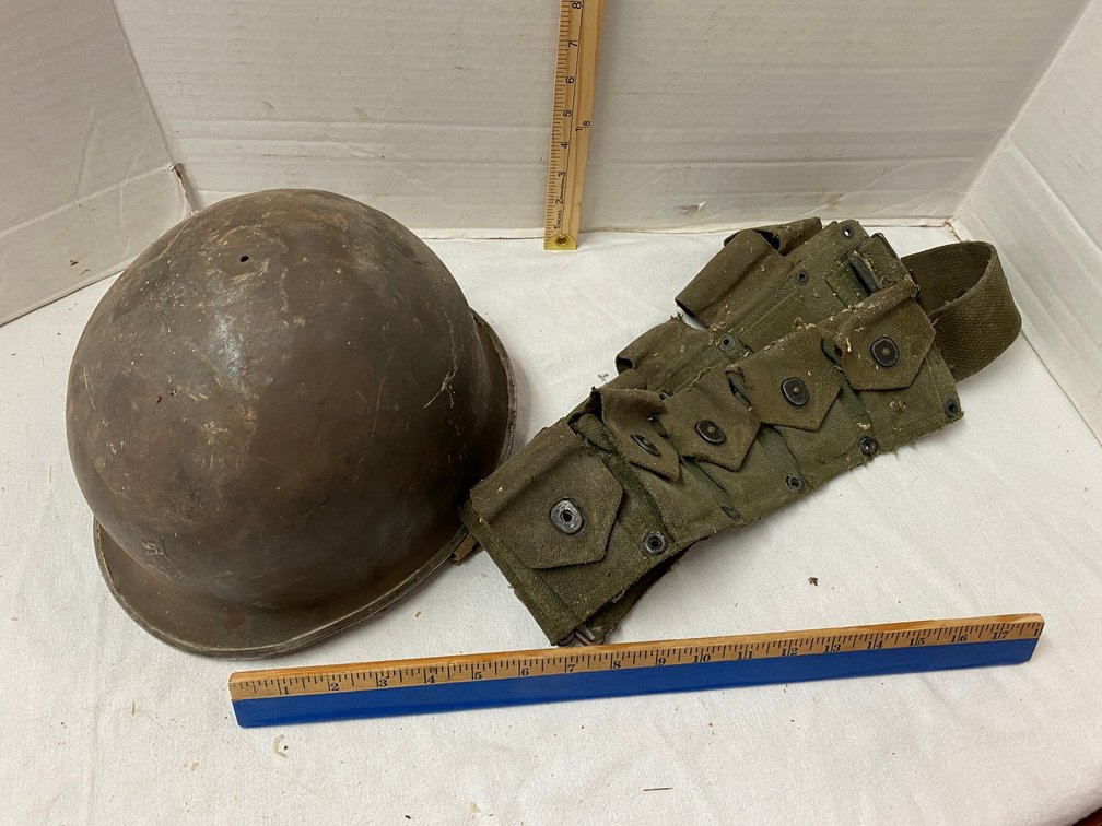 Vintage Military Helmet with Liner