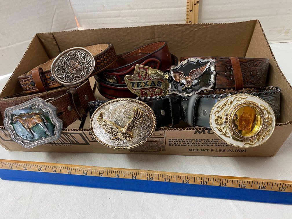 6 Leather Belt with Belt Buckles