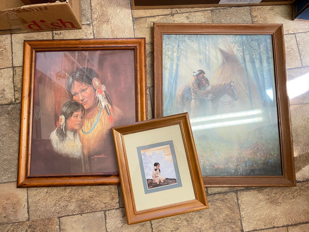 3-Framed Prints of Native American Scenes