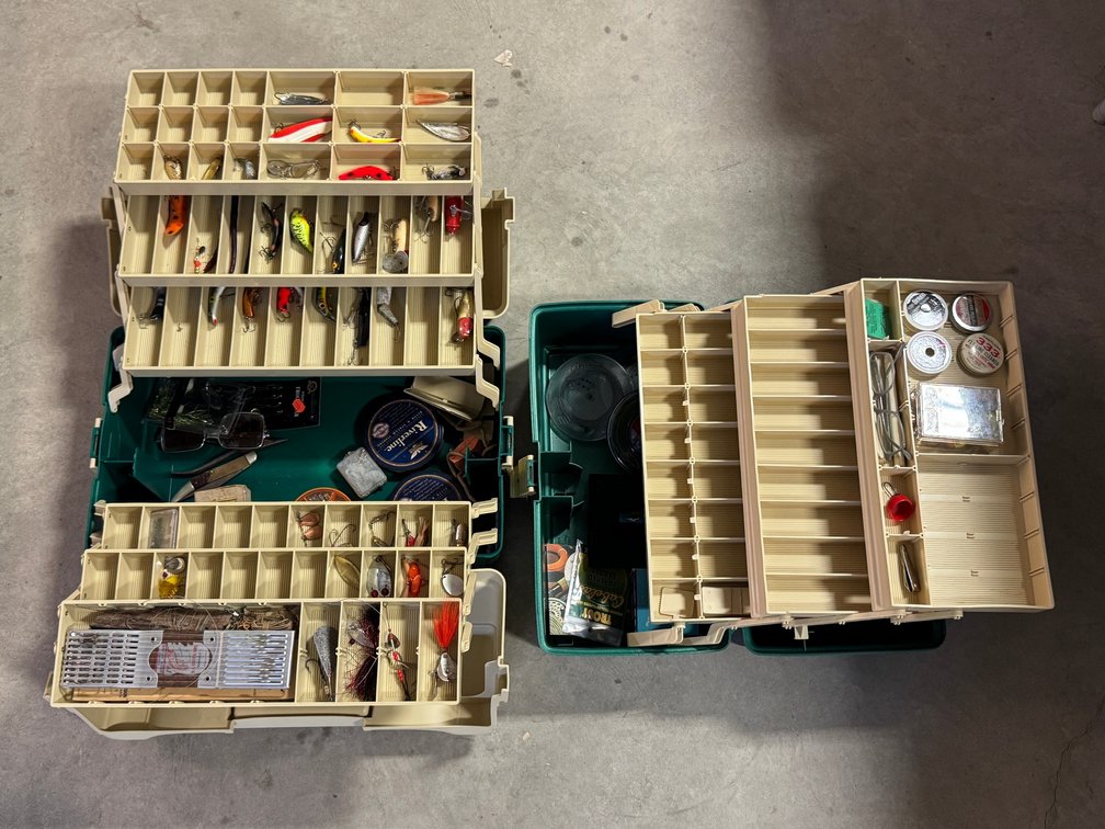 [3453]  Two Plastic Tackle Boxes with Contents