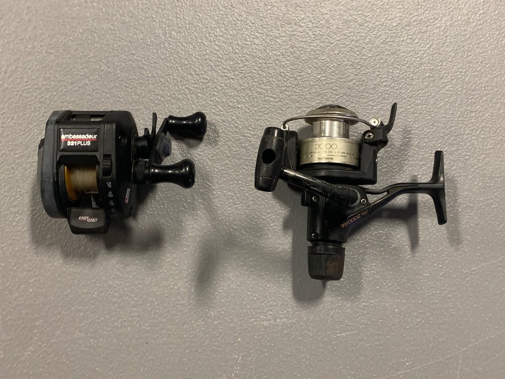[3449]  Ambassadeur Bait Caster and Shimano Open Face Caster